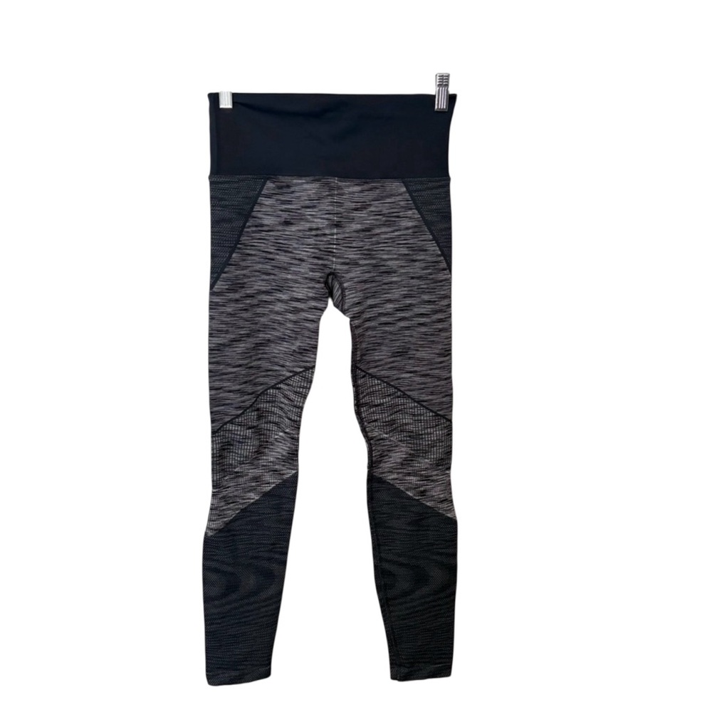 Athleta Women’s Navy Gray Space Dye Textured Leggings Medium Workout Athletic